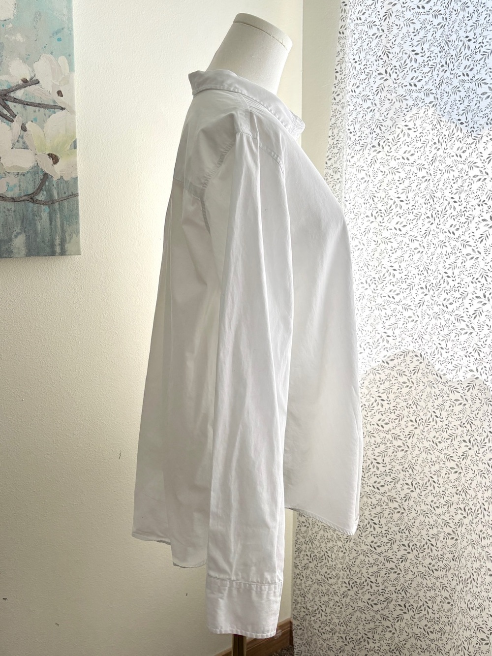 GAP Perfect Shirt White Organic Cotton Button Down Top Size L Classic Boyfriend - Picture 3 of 10
